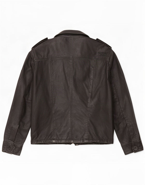 Superdry Military Læderjakke til mænd UK 40 Large Black