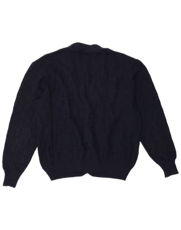 Vintage herre cardigan sweater Medium marineblå uld
