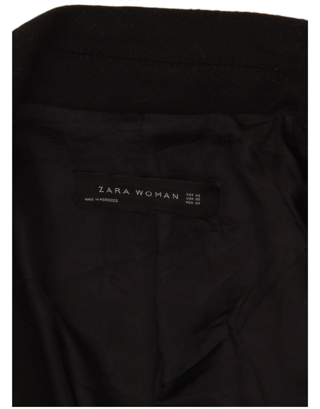 Zara Dame Overfrakke UK 6 XS Sort