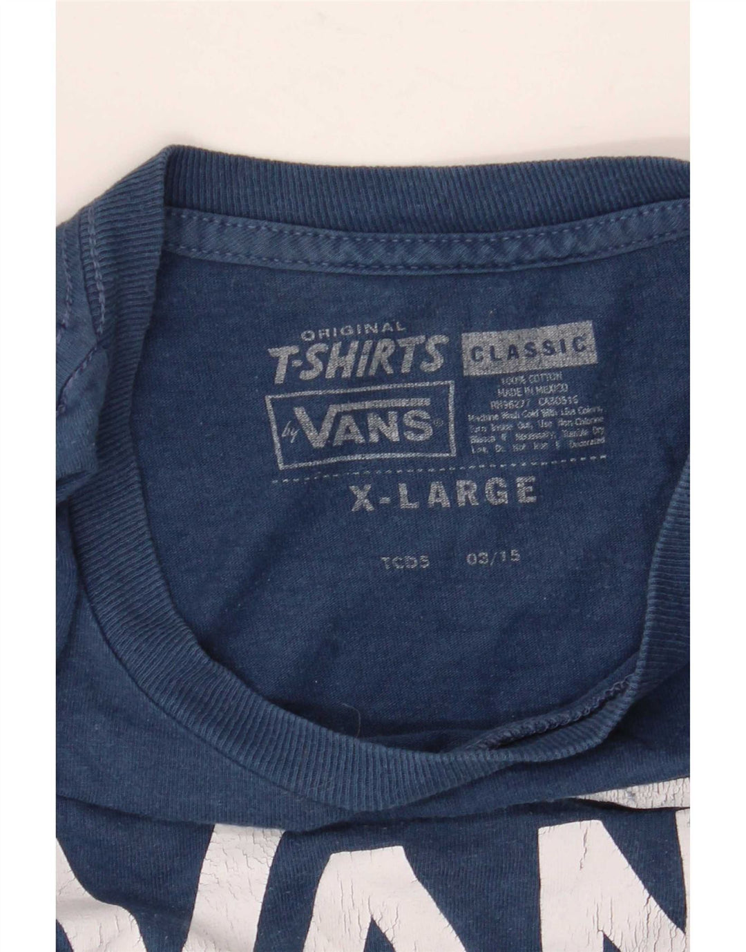 Vans Herre Grafisk T-Shirt Top XL Blå Bomuld