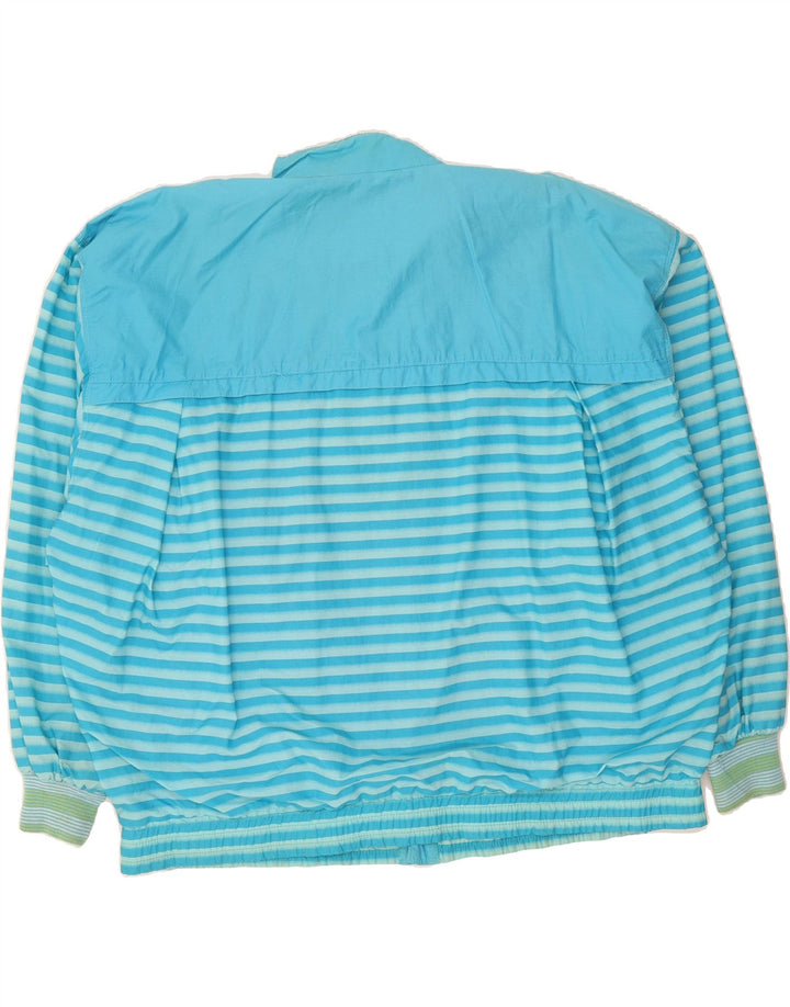 VINTAGE Mens Windbreaker Jacket UK 44 2XL Blue Striped Cotton Vintage Vintage and Second-Hand Vintage from Messina Hembry 