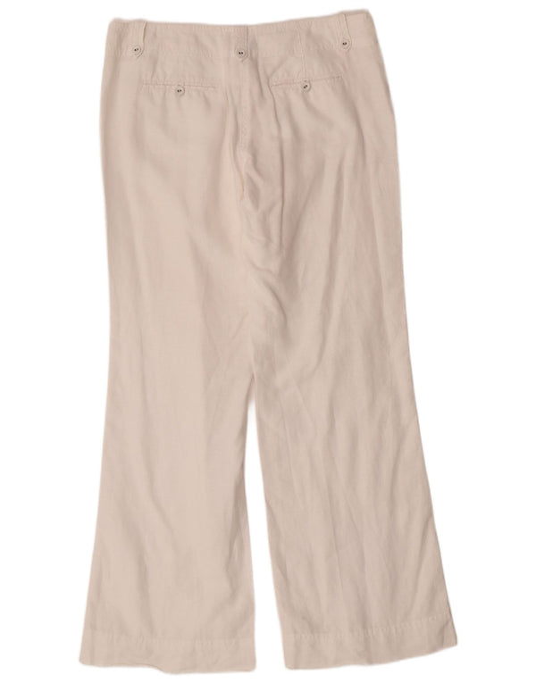 MONSOON Dame Bootcut Chino Bukser UK 12 Medium W32 L31 White Linen