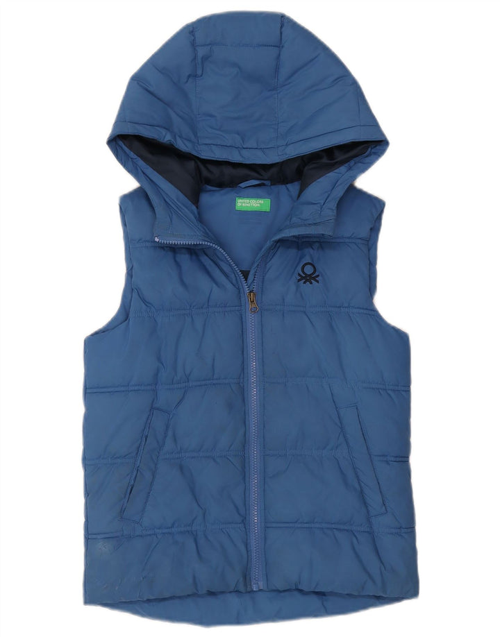 Benetton Boys Polstret Gilet med hætte 11-12 år Stor blå polyester