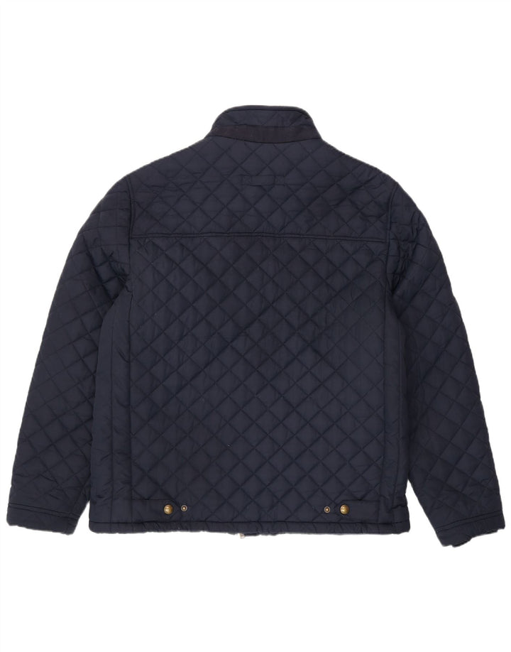 CREW TØJ Herre quiltet jakke UK 42 XL Navy Blue Polyester