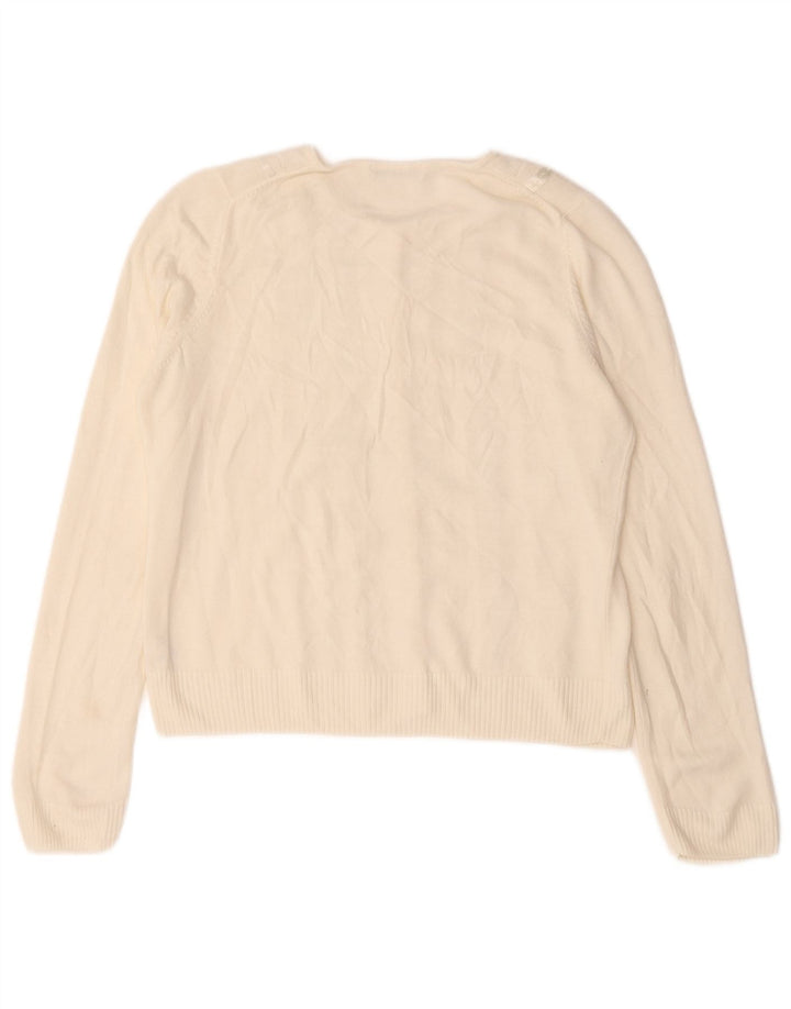 Marks & Spencer Dame Cardigan Sweater UK 16 Stor Beige Akryl
