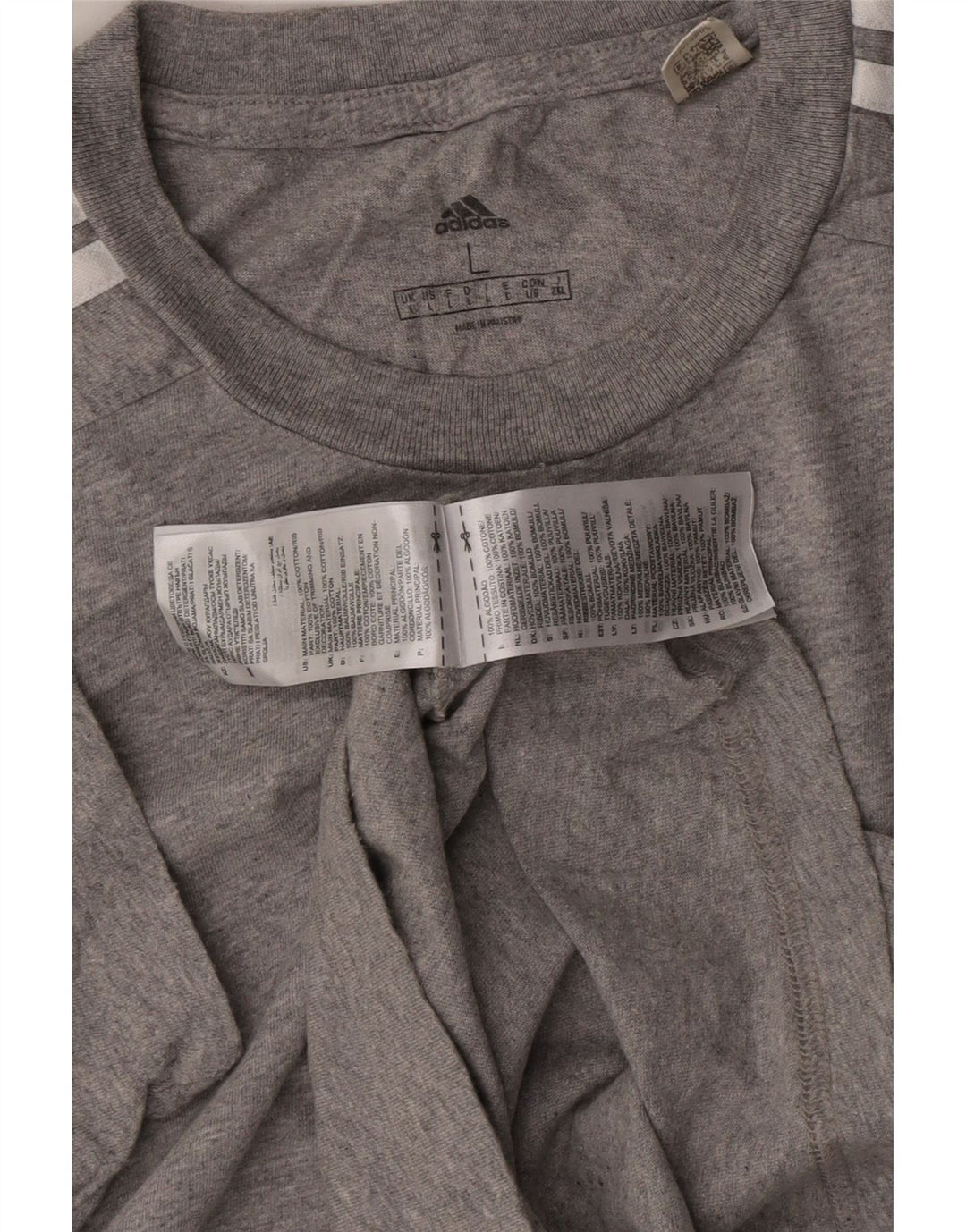 ADIDAS Herre T-Shirt Top Stor Grå Bomuld