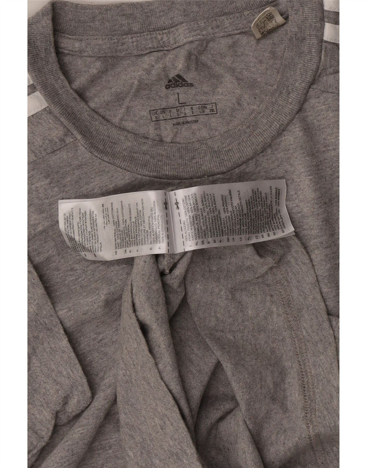 ADIDAS Herre T-Shirt Top Stor Grå Bomuld