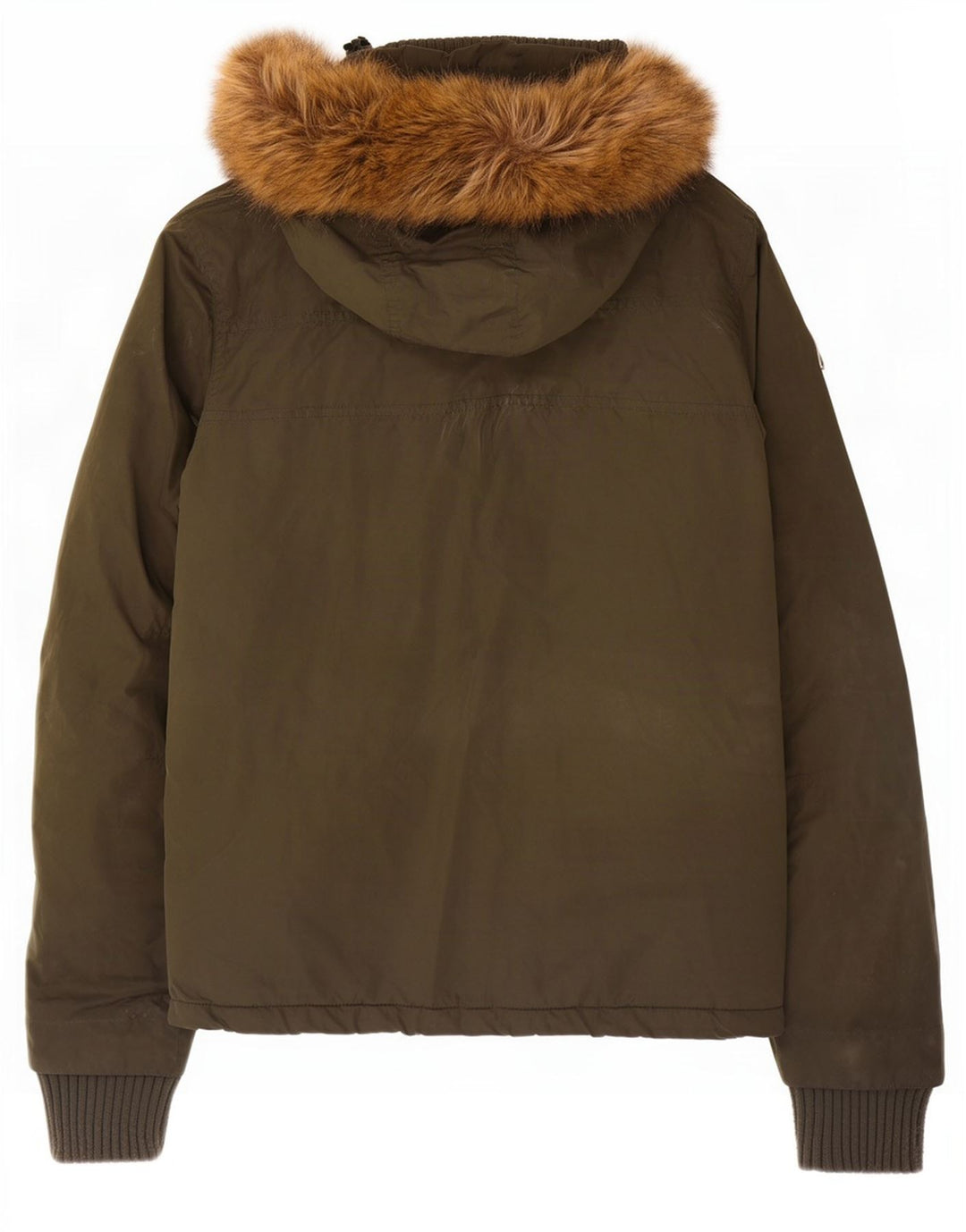 Superdry Windbreaker-jakke med hætte til kvinder UK 14 Medium Khaki Polyester