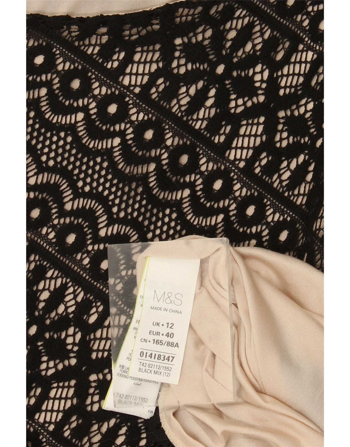 Marks & Spencer Kvinders blondeskedekjole UK 12 Medium Black Floral