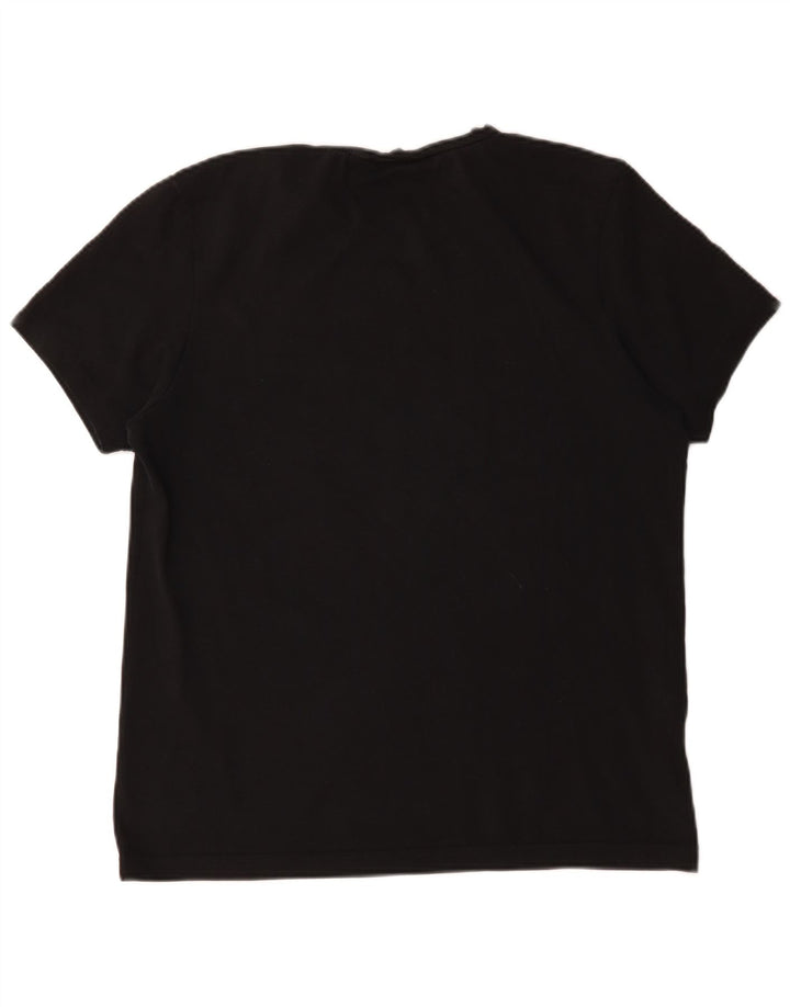 Lacoste Herre grafisk T-shirt top størrelse 3 Lille sort bomuld