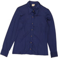 ST MICHAEL Womens Shirt UK 14 Medium Navy Blue Triacetate Vintage St Michael and Second-Hand St Michael from Messina Hembry 