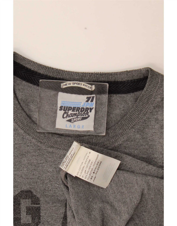 Superdry Grafisk T-shirt top til mænd, stor grå bomuld