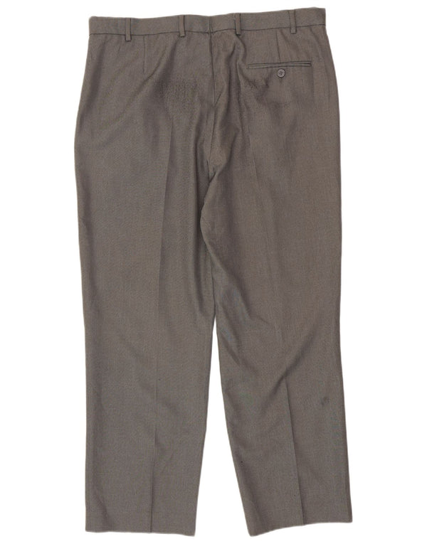 Marks & Spencer Herre Straight Pegged Suit Bukser W38 L29 Grå Polyester