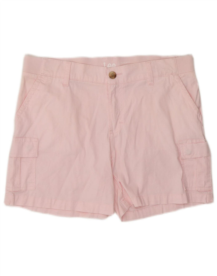 LEE Womens Regular Fit Cargo Shorts US 12 Large W34 Pink Bomuld