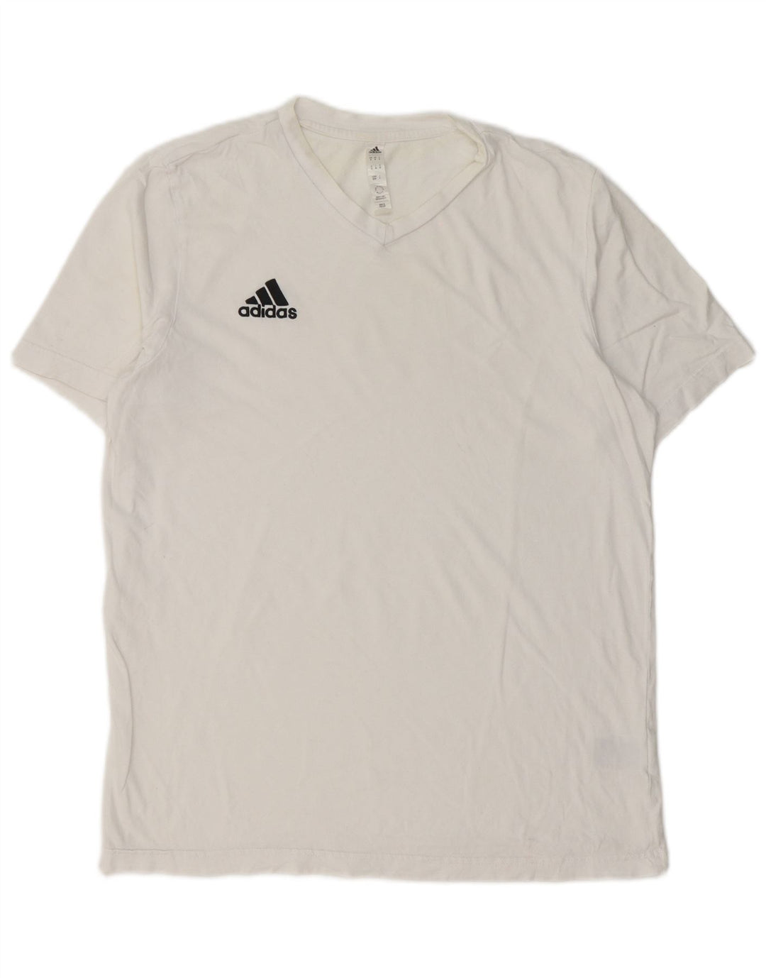 ADIDAS Herre T-Shirt Top Medium Hvid Bomuld