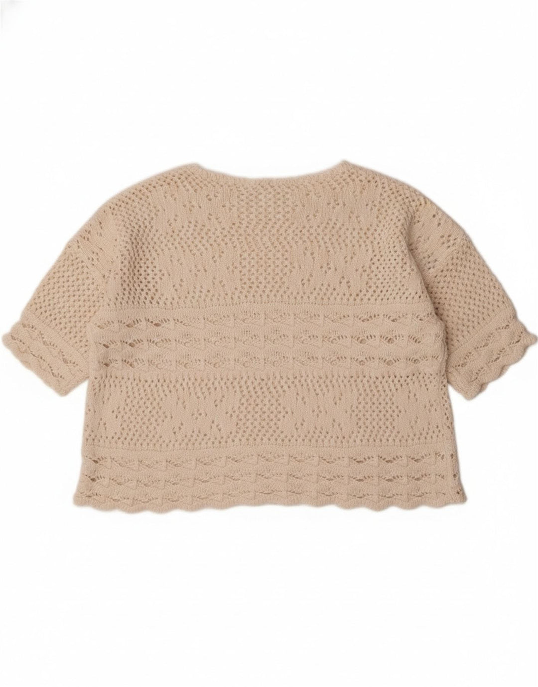 Redok Womens Crop Boat Neck Jumper Sweater UK 14 Medium Off White