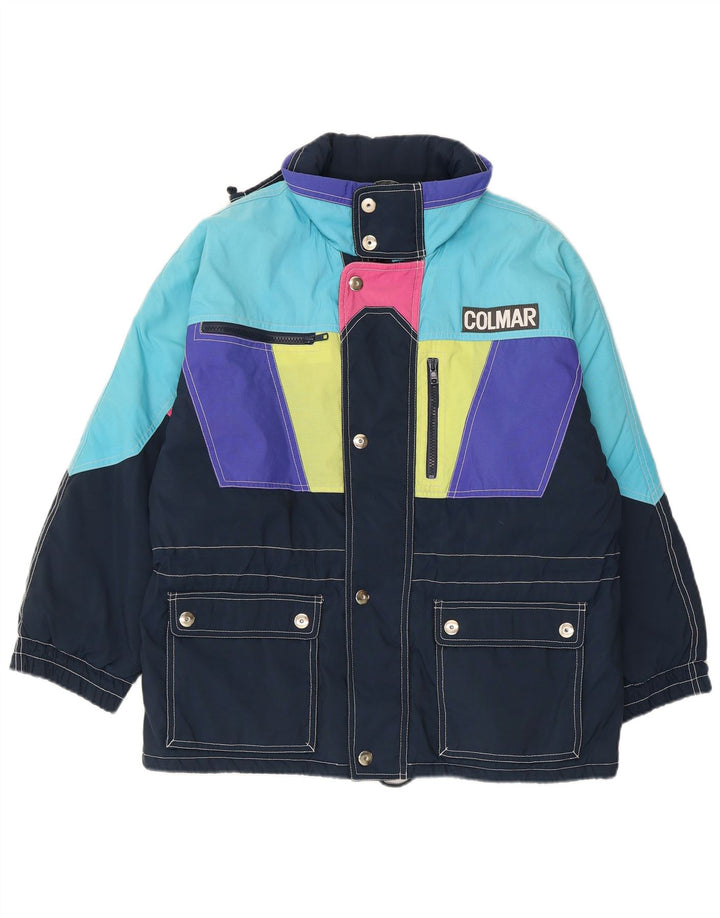Colmar Skijakke med hætte til mænd UK 38 Medium Navy Blue Colourblock