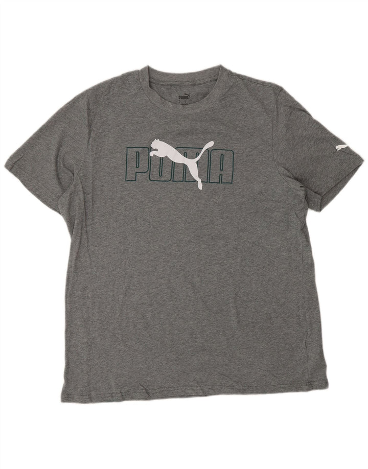 PUMA Herre grafisk T-shirt Top Stor Grå Bomuld