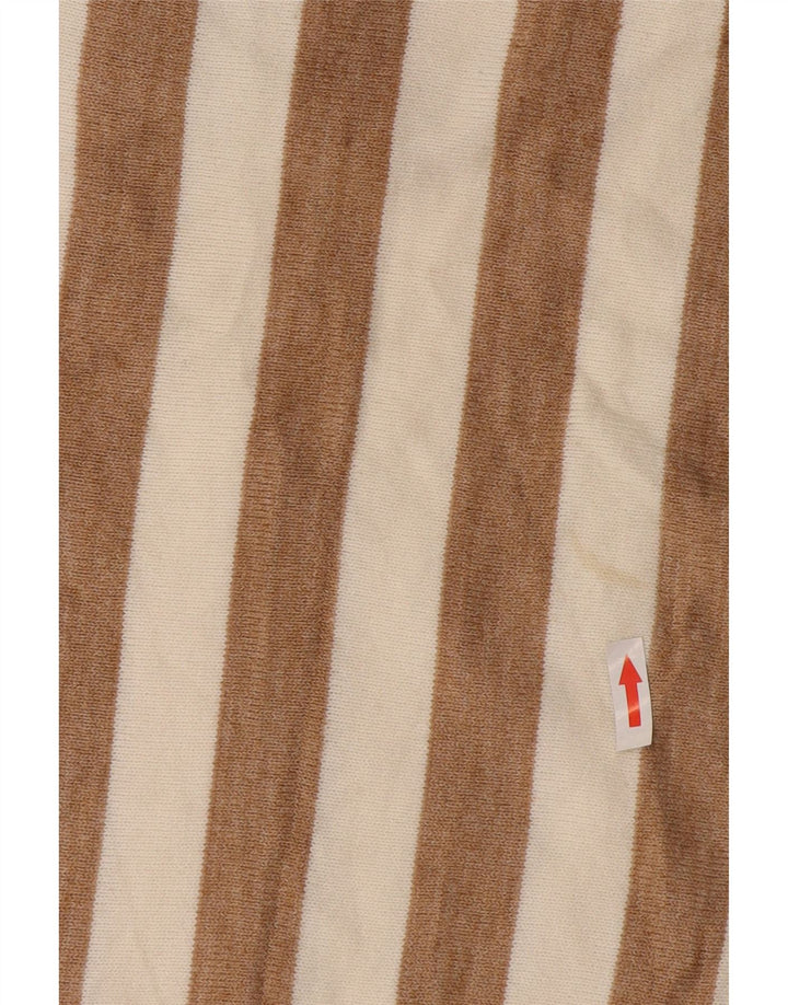Marks & Spencer Dame Boat Neck Jumper Sweater UK 12 Medium Beige Striped