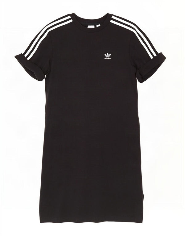 Adidas Womens T-Shirt Dress UK 8 Small Black Cotton