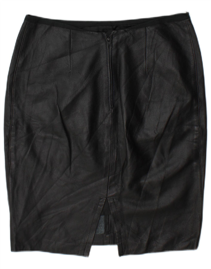 Vintage lædernederdel til kvinder W30 Medium Black