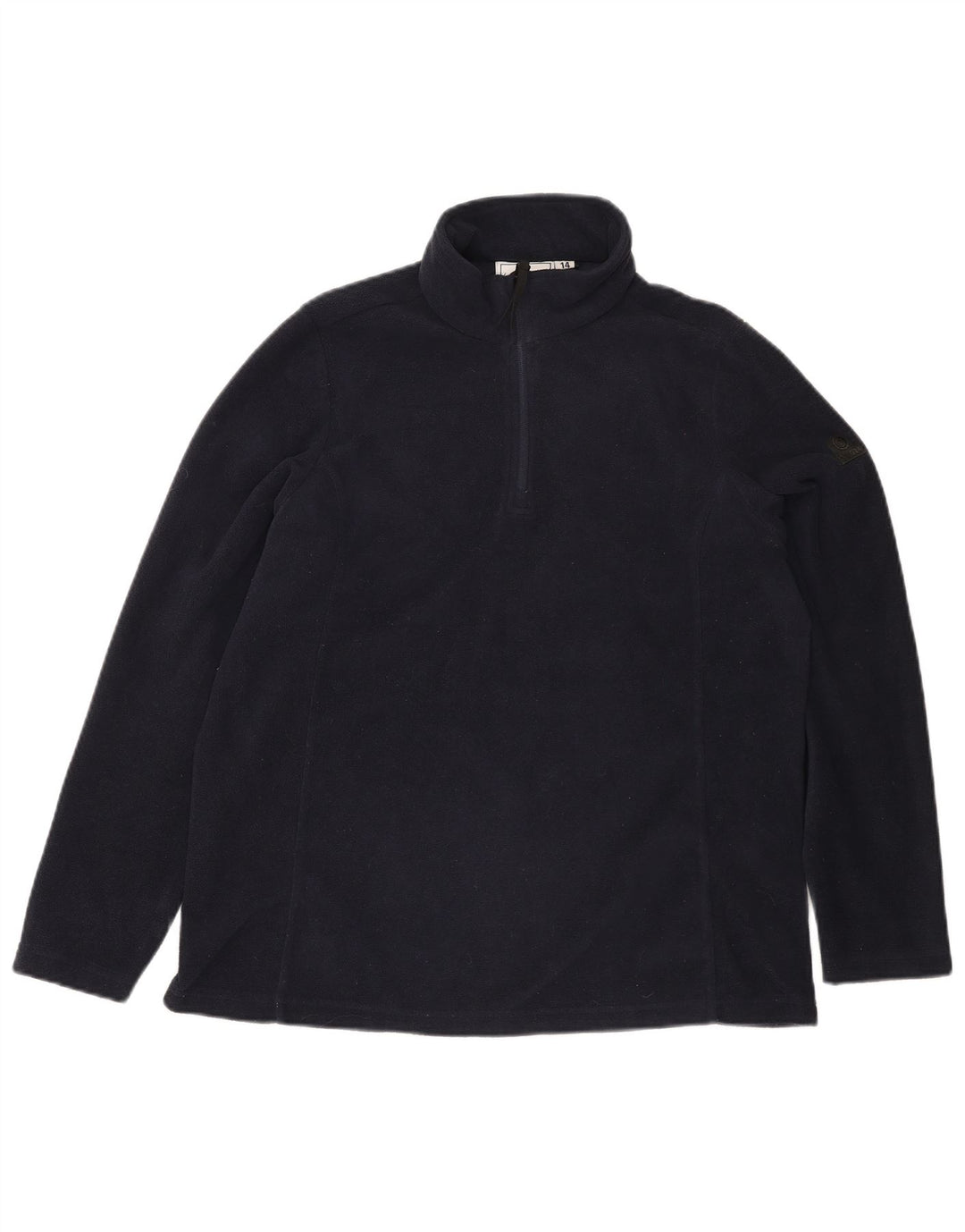 TOG 24 Womens Zip Neck Fleece Jumper UK 14 Large  Navy Blue Polyester