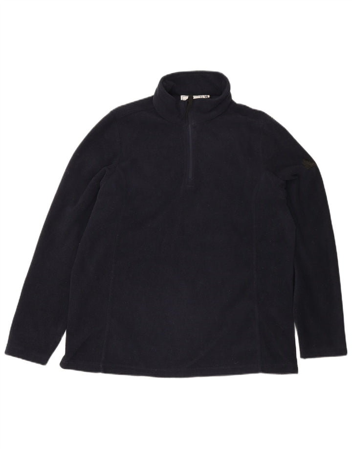 TOG 24 Womens Zip Neck Fleece Jumper UK 14 Large  Navy Blue Polyester