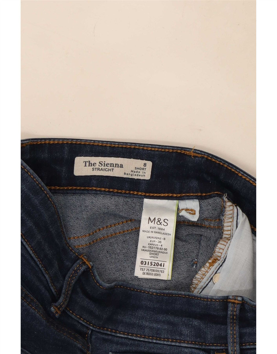 Marks & Spencer Lige jeans til kvinder UK 8 Small W36 L28 Navy Blue