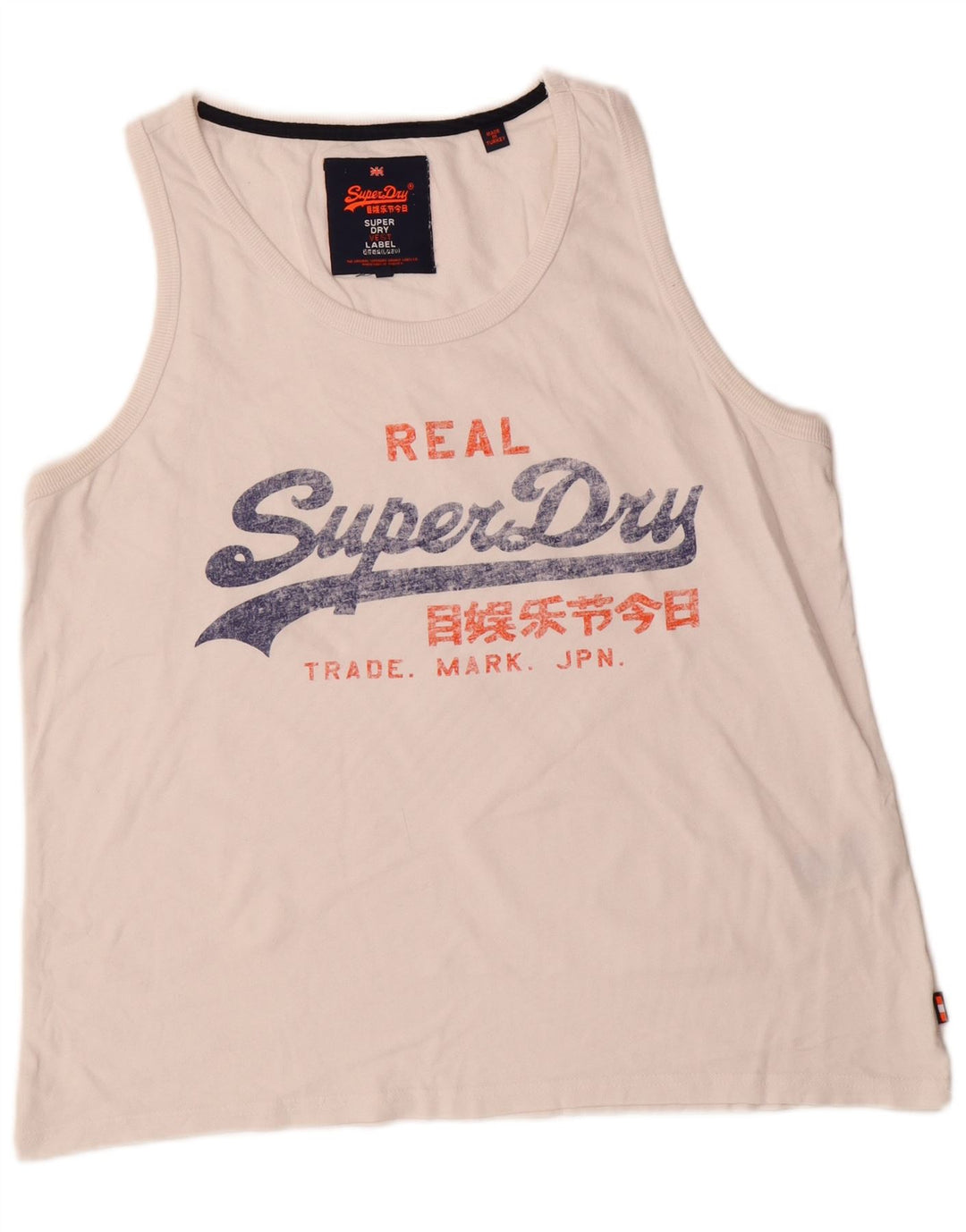 Superdry Herre grafisk vest Top XL Hvid Bomuld
