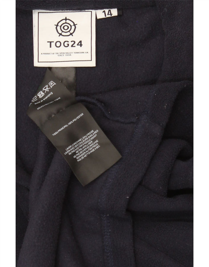 TOG 24 Womens Zip Neck Fleece Jumper UK 14 Large  Navy Blue Polyester