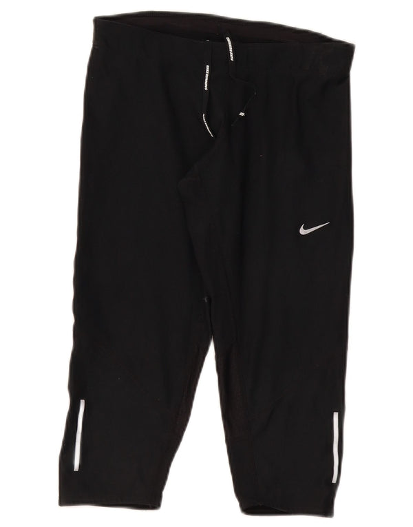 Nike Dame Dri Fit Capri Leggings UK 8 Small Black Polyester