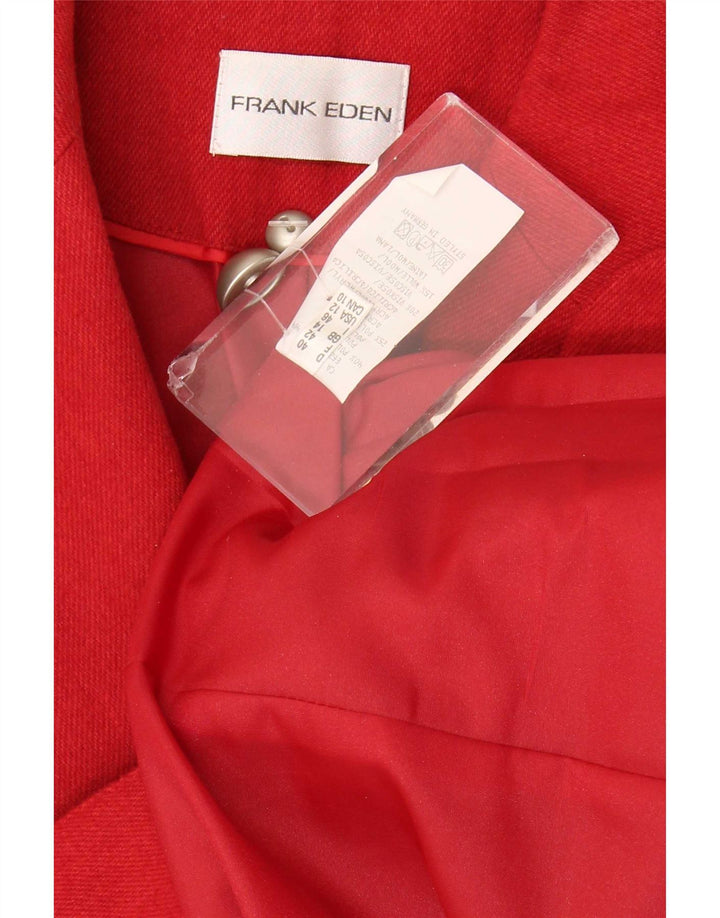 Frank Eden Dame 3 Button Blazer Jacket UK 14 Large Rød Polyester