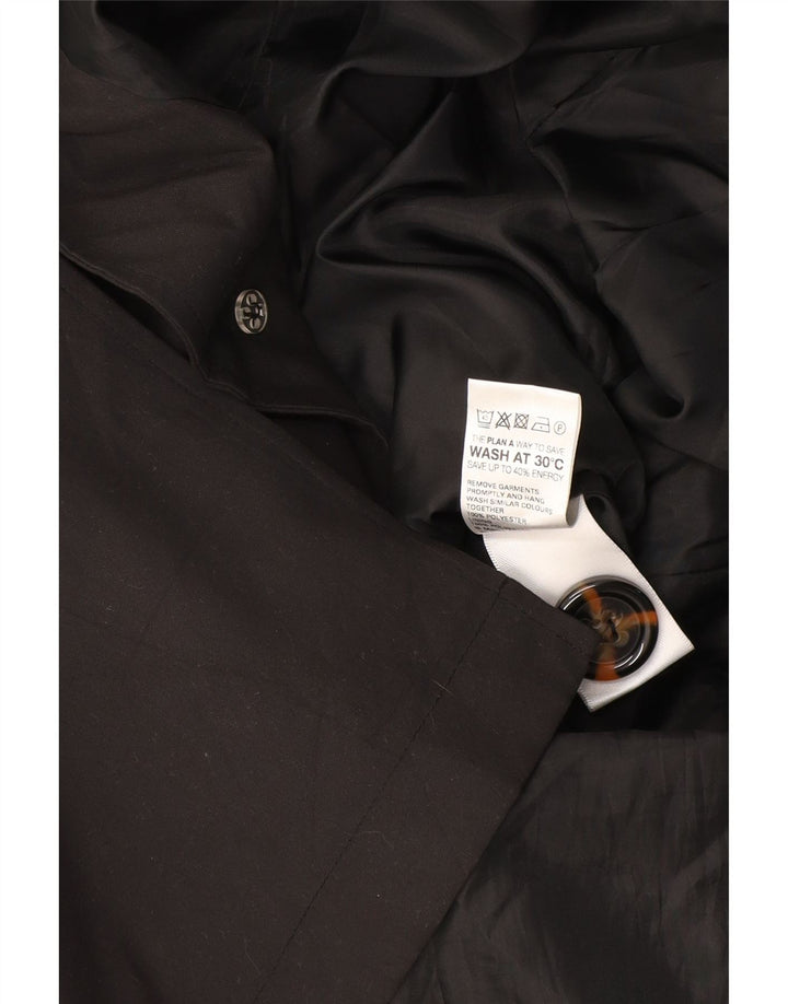 Marks & Spencer Trench Coat til kvinder UK 14 Stor sort polyester