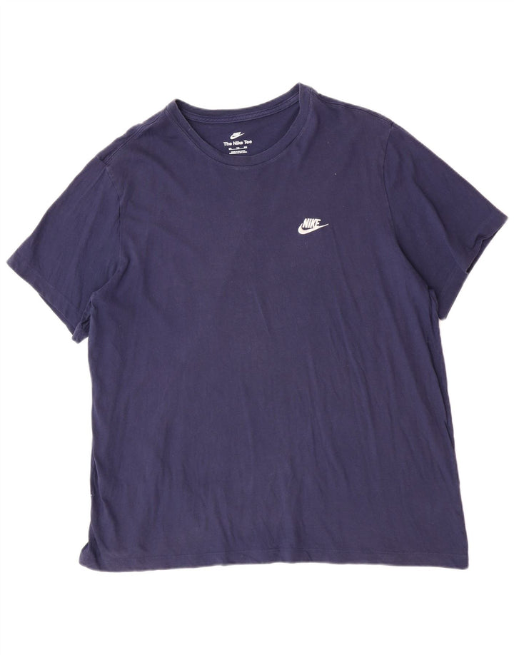 Nike T-shirt top til mænd 2XL marineblå bomuld