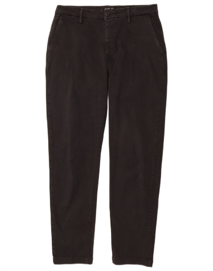 REPLAY Dame Regular Fit Chino Bukser W31 L29 Sort Bomuld