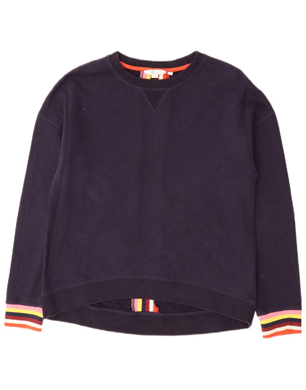 Boden Dame Sweatshirt Jumper UK 14 Medium Navyblå Stribet bomuld