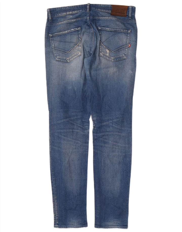 Rifle Herre Distressed Slim Jeans W32 L34 Blå Bomuld