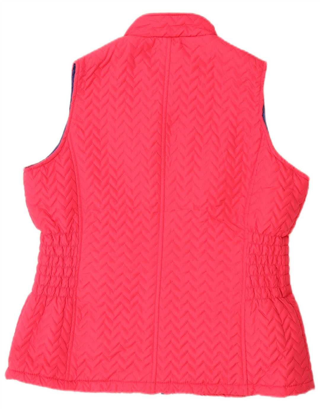 Paco Boutique Womens Quilted Gilet UK 16 Large Pink Chevron Polyester