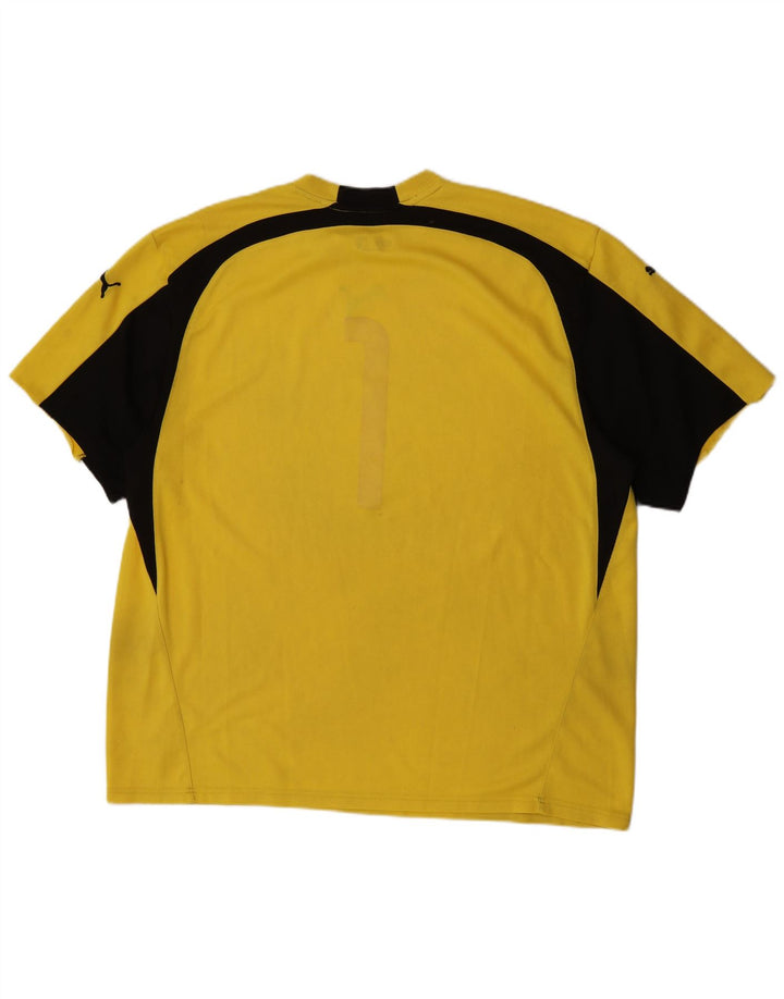 Puma Herre Grafisk T-Shirt Top 2XL Gul Colourblock