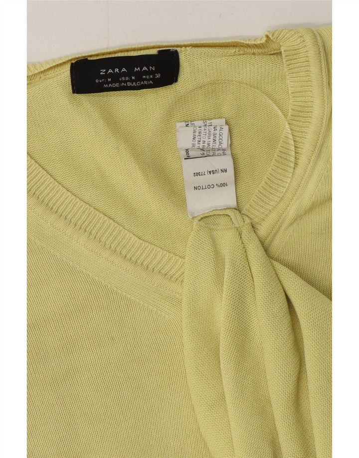 Zara Herre V-hals sweater Medium Gul Bomuld