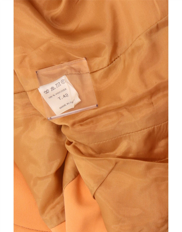 Vintage dame 3-knaps blazerjakke IT 42 Medium Orange Viscose