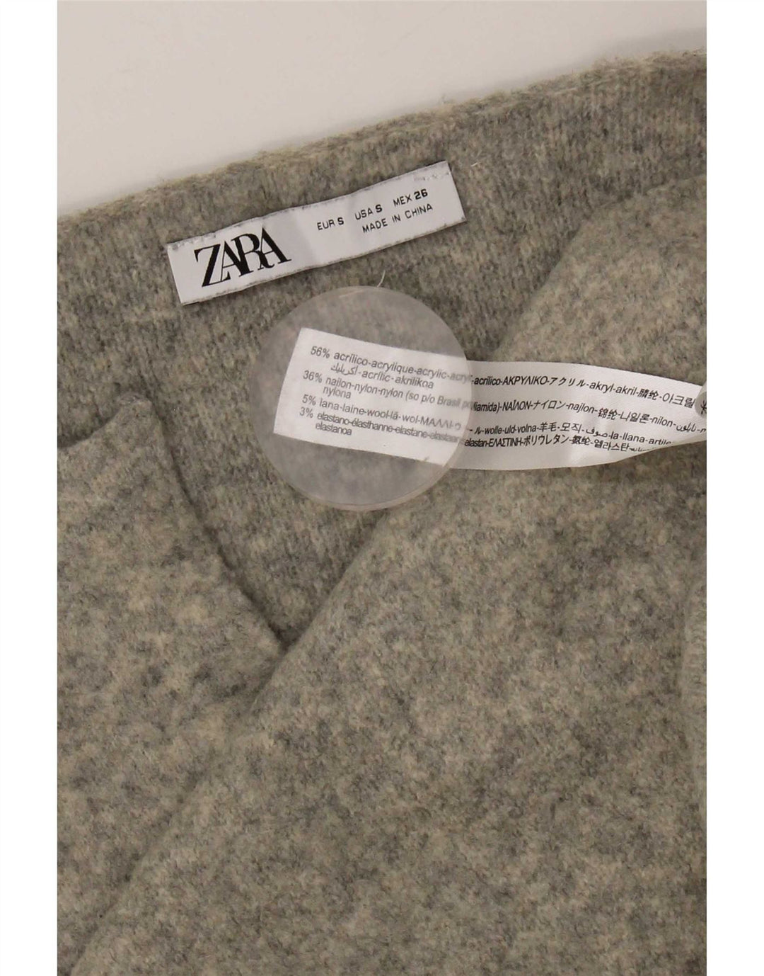 Zara Damestrik Oversized 2-delt sæt UK 10 små grå akryl
