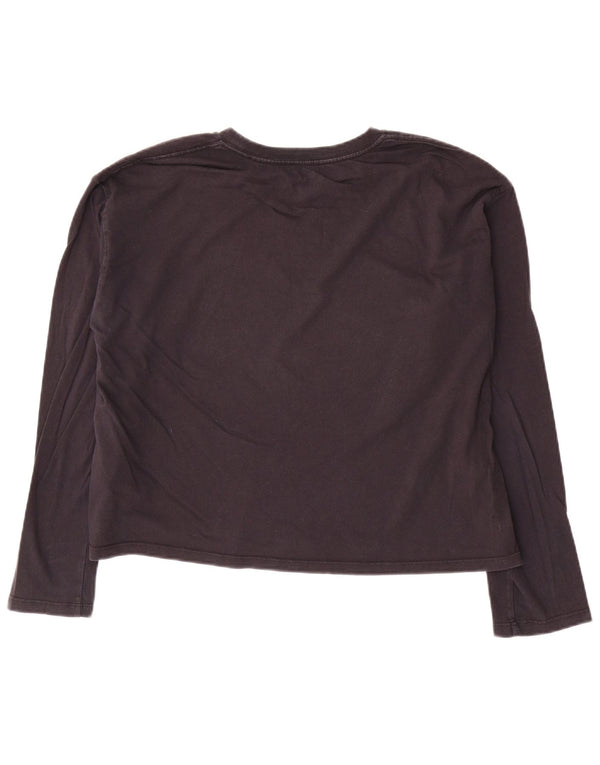 Levi's Womens Crop Top Langærmet UK 14 Medium Navy Blue Bomuld