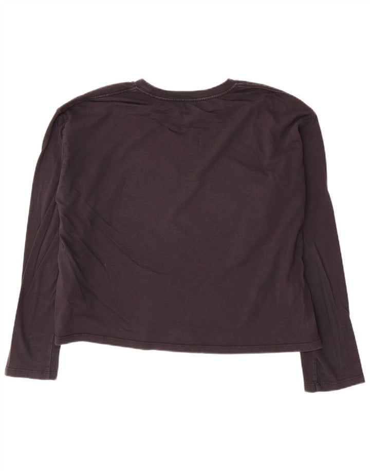 Levi's Womens Crop Top Langærmet UK 14 Medium Navy Blue Bomuld