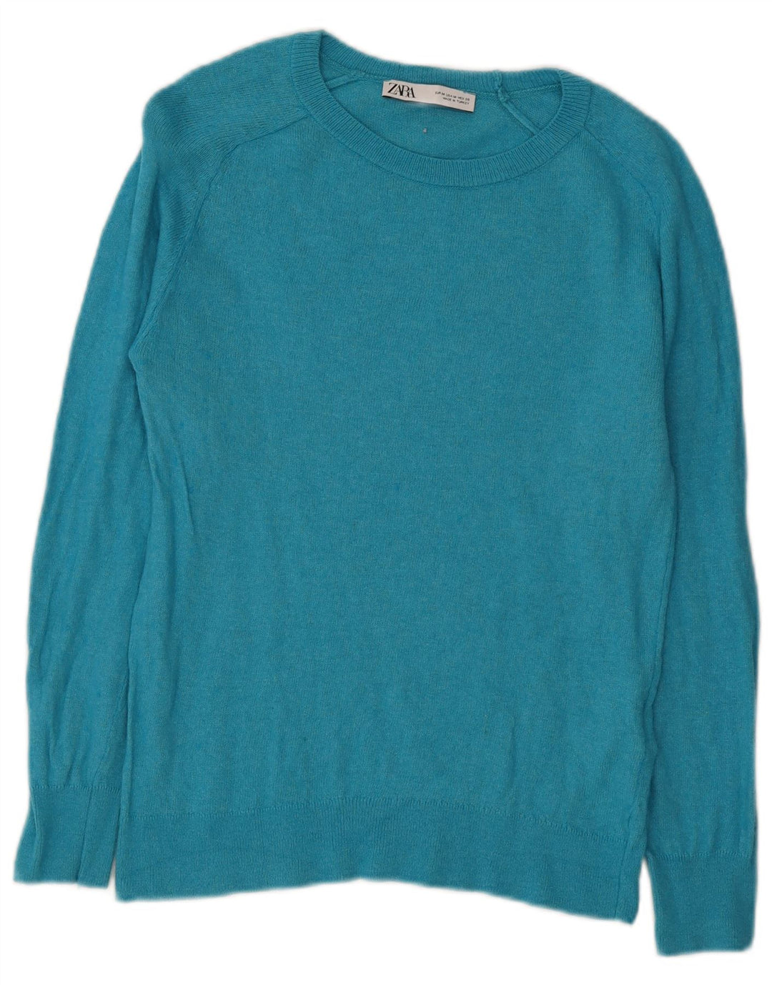 Zara Dame sweater med rund hals DK 12 Medium turkis polyamid
