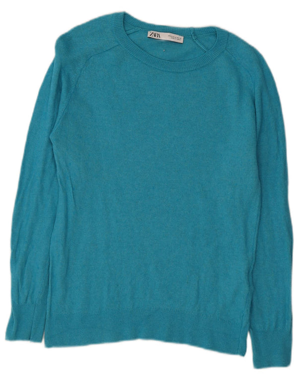 Zara Dame sweater med rund hals DK 12 Medium turkis polyamid