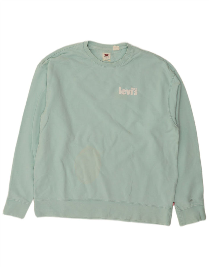 Levi's Sweatshirt til mænd Stor turkis bomuld