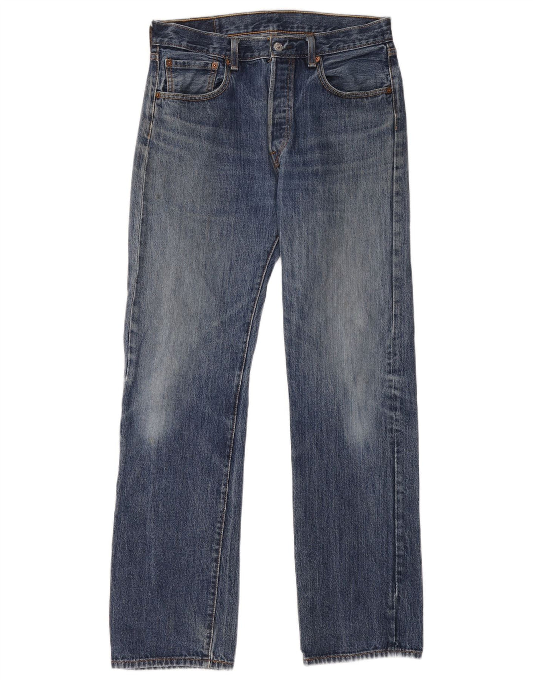 Levi's Herre 501 Straight Jeans W33 L34 Blå Bomuld
