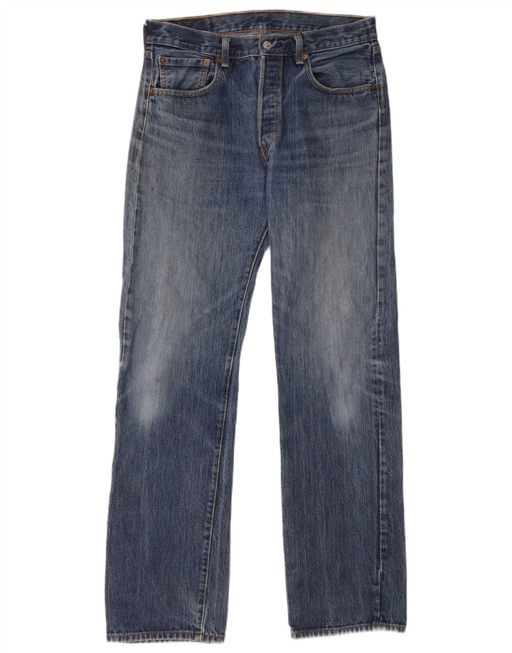 Levi's Herre 501 Straight Jeans W33 L34 Blå Bomuld
