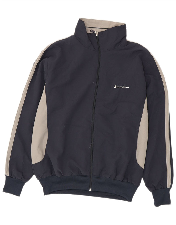 Champion Herre træningsdragt Top jakke Small Navy Blue Colourblock Polyester